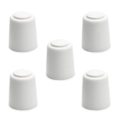 Abbildung von Sossai® 5 x Türstopper NTS Modell: Bernd Höhe: 30mm Ø: 27mm Farbe: weiß Zum Schrauben (Inkl. Befestigungsmaterial) Bodenmontage