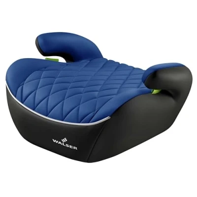 Abbildung von WALSER Premium Kinder Sitzerhöhung Auto, Qualitätssieger Sehr Gut* Kindersitz Auto 125 150 cm, Kindersitzerhöhung Andy neueste Norm 2024 ECE R 129, schmal schwarz/blau