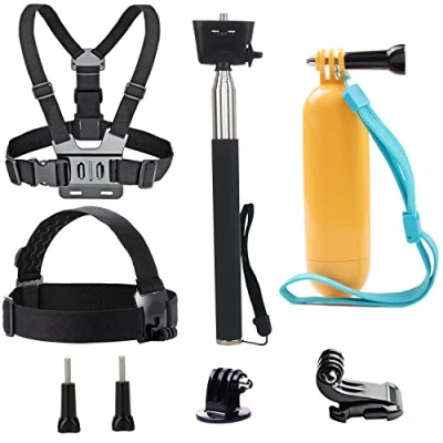Abbildung von TEKCAM Action Kamera Zubehör Set, Brustgurt Halterung Kopfgurt Selfie Stick Einbeinstativ Schwimmender Griff Kompatibel mit Gopro Hero 12 11 10 9 8 AKASO DJI Osmo Apeman SJCAM