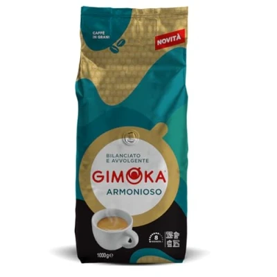 Abbildung von Gimoka Kaffeebohnen 1 kg Armonioso Mischung mittlere Röstung Intensität 8 hergestellt in Italien 1kg Packung