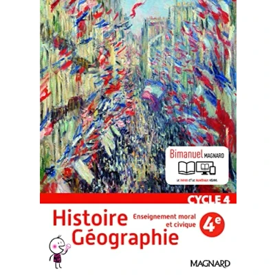 Abbildung von Histoire Géographie EMC 4e (2016) manuel élève: Bimanuel Magnard : le papier + la licence numérique Elève incluse.
