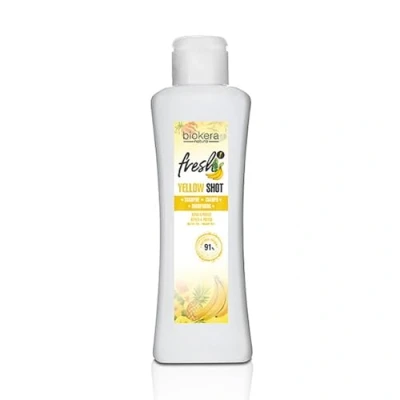 Abbildung von SALERM Yellow Shot Repair Shampoo Biokera Fresh 300 ml Repariert und schützt für glänzendes krauses Haar ohne Sulfate Parabene