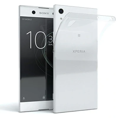 Abbildung von EAZY CASE Hülle kompatibel mit Sony Xperia XA1 Ultra Schutzhülle Silikon, dünn, Slimcover, Handyhülle, Silikonhülle, Backcover, Durchsichtig, Klar Transparent