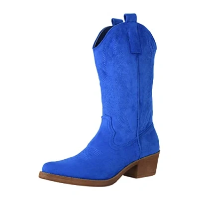 Abbildung von Elara Cowboy/Bikerboot, Damen, Größe: 41, Blau Schuhe