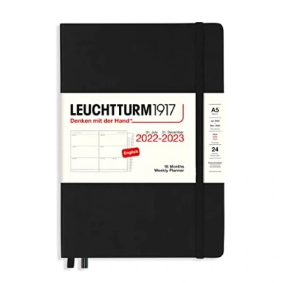 Abbildung von LEUCHTTURM1917 366032 Wochenkalender Medium (A5) 2023, 18 Monate, Schwarz, Englisch