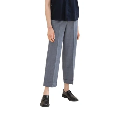 Abbildung von TOM Tailor LEA Straight LEG Stoffhose, Damen, Größe: 36x28, Navy off white denim look