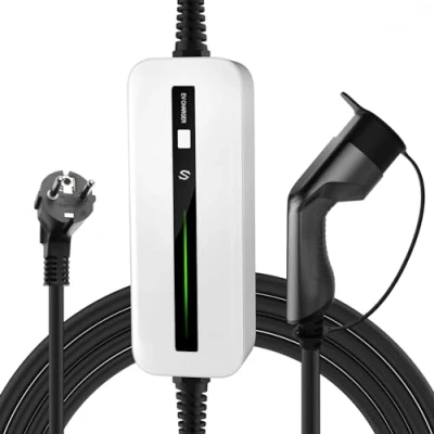 Abbildung von Morec Tragbares EV Ladekabel Typ 2 Schaltbare Ladebox 16A Schuko polig Ladegerät IEC62196 Elektroauto EVSE (Euro Stecker) 3,6kw, 6m/20ft