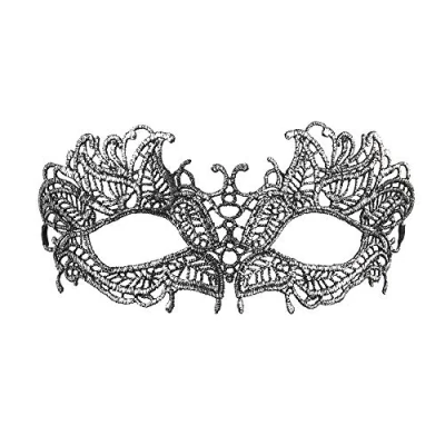 Abbildung von Widdmann Verkleidungsmaske Spitzenmaske silber, Venezianische Augenmaske aus Stoff