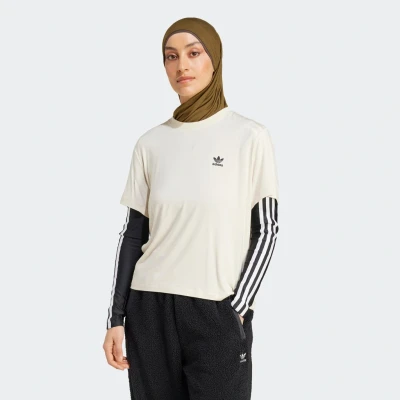 Abbildung von adidas Originals Trefoil TEE LEO Tshirt print, Damen, Größe: 46/48 (XL), White