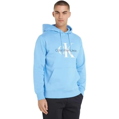 Abbildung von Calvin Klein Jeans Herren Hoodie Seasonal Monologo Regular mit Kapuze, Blau (Dusk Blue), XXS