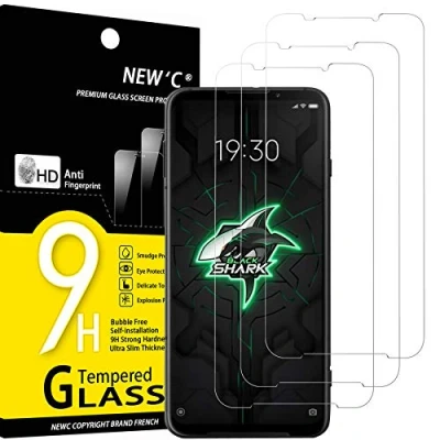 Abbildung von NEW&#039;C 3 Stück, Panzer Schutz Glas für Xiaomi Black Shark 3, Frei von Kratzern, 9H Härte, HD Displayschutzfolie, 0.33mm Ultra klar, Ultrabeständig