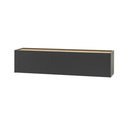 Abbildung von TV Unterteil Lowboard hängend in Eiche Wotan Holz und grau matt Wohnzimmer Fernseher Schrank Hängeschrank Board zum Aufhängen150 x 35 cm Center (TV 4)
