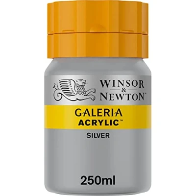 Abbildung von Winsor &amp; Newton 2137617 Galeria Acrylfarbe, hohe Pigmentierung, lichtecht, buttrige Konsistenz, 250 ml Tube Silber