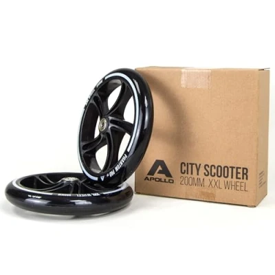 Abbildung von Apollo City Scooter 200mm Ersatzräderset Pro Wheels mit ABEC 7 Kugellager, Roller Rad Ersatz Räder passend Scooter, auch als LED Rollen erhältlich