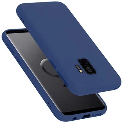 Abbildung von Cadorabo Hülle kompatibel mit Samsung Galaxy S9 Silikon Handyhülle für Case aus flüssigem Kratzfeste und stoßfeste dünne TPU Schutzhülle Liquid BLAU