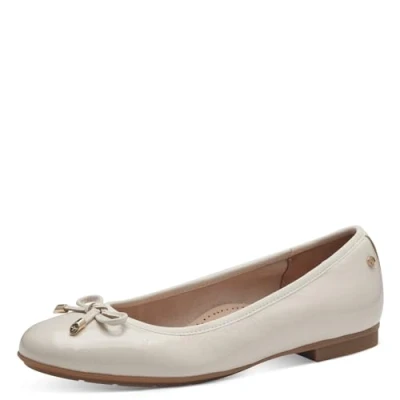 Abbildung von Tamaris Klassischer Ballerina, Damen, Größe: 37, Creme patent Schuhe