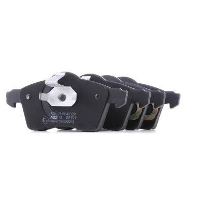 Abbildung von RIDEX 402B0370 Bremsbelagsatz Vorderachse Low Metallic nicht für Verschleißwarnanzeiger vorbereitet mit Kolbenclip