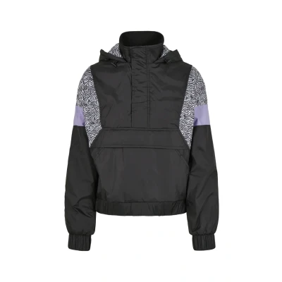 Abbildung von Urban Classics Mixed Windbreaker, Damen, Größe: 3XL, Black/zebra