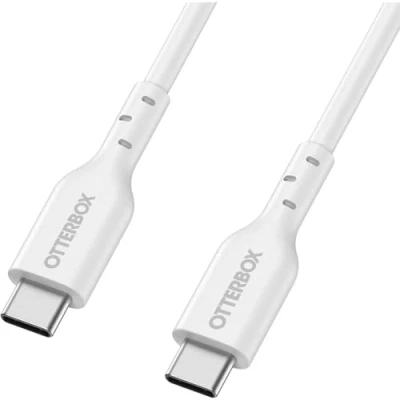 Abbildung von OtterBox Standard USB C auf Schnelllade Kabel, Ultra Robust und getestet Biegsamkeit, Ladekabel für Smartphone Tablet, 1M, Weiß