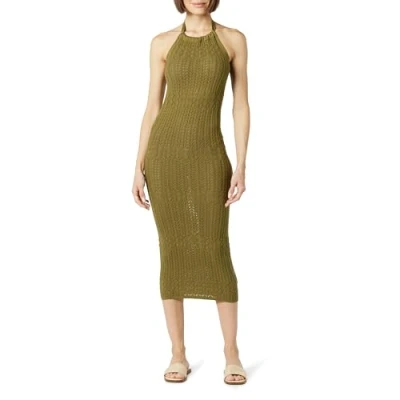 Abbildung von The Drop Damen Jayla Ärmelloses Häkel Midikleid, Olivenöl, M