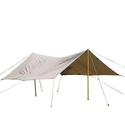 Abbildung von Tatonka Tarp 1 TC (425 x 445 cm) Wasserdichtes aus Baumwollmischgewebe mit hervorragender UV Stabilität, Ösen und Abpsannschlaufen Schützt vor Sonne, Wind Regen beige