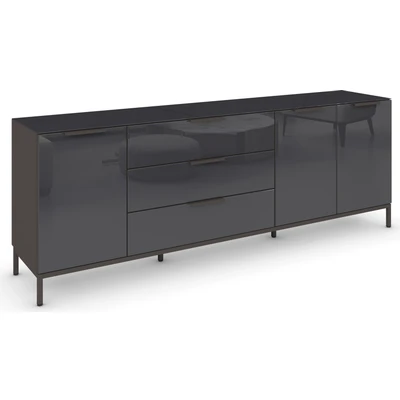 Abbildung von rauch Kommode &quot;Flipp&quot;, 3 türig, Schubladen, Soft Close Funktion, Oberboden und Front Glas