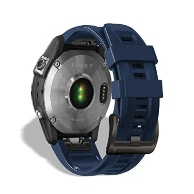 Abbildung von KeeFos 22mm QuickFit Armband Kompatibel mit Garmin Fenix 7/Fenix 6/Fenix 6 Pro/Fenix 5/Fenix 5 Plus, Silikon Ersatzarmband Herren Damen für Forerunner 935/945/Epix Gen 2 (Blau)