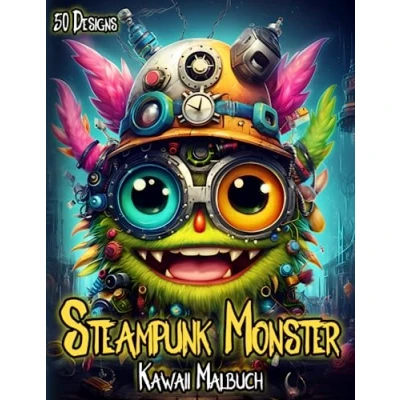 Abbildung von Kawaii Steampunk Monster Malbuch: Niedliche Kreaturen im Viktorianischen Stil zum Ausmalen für Erwachsene &amp; Jugendliche