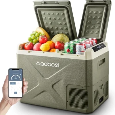 Abbildung von AAOBOSI Kompressor Kühlbox 32L, Auto Mit WIFI APP Steuerung, 12/24V und 100 240V Elektrisch, bis 20 C für Auto, Lkw, Boot, Reisemobil, Camping