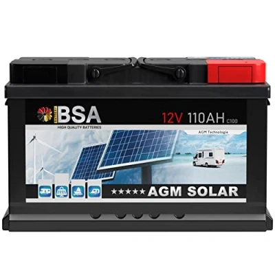 Abbildung von BSA AGM Batterie 110Ah 12V Solarbatterie ersetzt 100Ah Deep Cycle Wohnmobil Bootsbatterie zyklenfeste wartungsfreie VRLA
