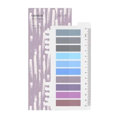 Abbildung von 200 Stück Haftnotizen Tabs, Gray Stile Pagemarker Selbstklebend Pastell Beschreibbare Haftstreifen Klebezettel mit Lineal für Seitenmarkierung Lesezeichen (G Moonlit)