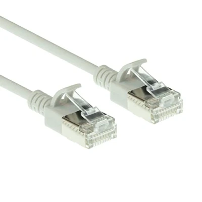 Abbildung von ACT CAT6a Netzwerkkabel, U/FTP LSZH LAN Kabel Dünn 3.8mm Slimline, Flexibles Snagless CAT 6a mit RJ45 Stecker, für den Einsatz in Datenzentren, 0.15 Meter, Grau DC7030