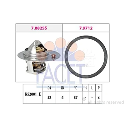 Abbildung von FACET 7.8850 Kühlwasserthermostat 87C 52mm Made in Italy OE Equivalent mit Dichtung