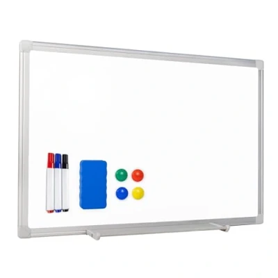 Abbildung von Raylu Paper® Magnetisches Whiteboard mit Aluminiumrahmen, Stiftablage, Montage Set, 3 Filzstifte, 4 Magnete und 1 magnetischer Radierer, trocken abwischbares (40 x 60 cm)