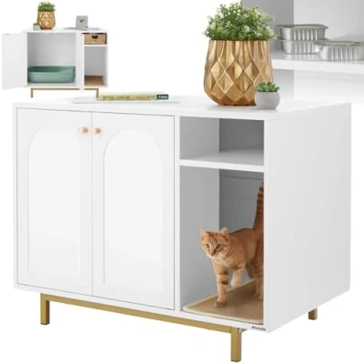 Abbildung von tectake Katzentoilette Katzenschrank, seitlicher Eingang