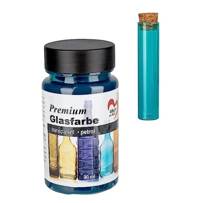 Abbildung von Ideen mit Herz Premium Glasfarbe transparent wasserfest 90 ml (petrol)