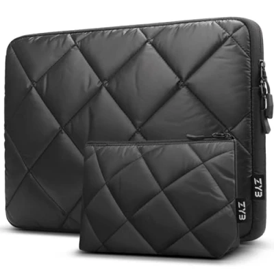 Abbildung von ZYB 14 Zoll Laptoptasche Hülle kompatibel mit Dell HP Acer Chromebook Lenovo Thinkpad Ideapad Notebook, 15,3 MacBook Air M3 2024 M2 2023,MacBook Pro 15/Surface Laptop 15 Schwarz