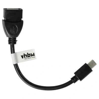 Abbildung von vhbw Adapter OTG für Mobilgerät Kabeladapter von Mini USB (männlich) auf (weiblich), Schwarz