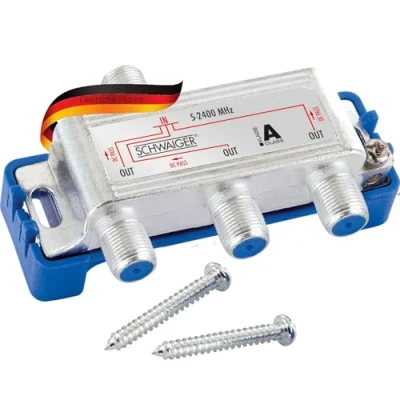Abbildung von SCHWAIGER 9499 SAT Verteiler 3 Fach digital BK Wege Splitter dreifach Satelliten TV