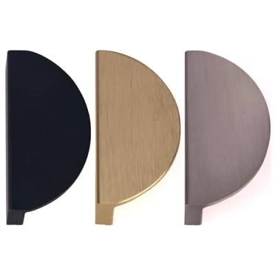 Abbildung von Natural Goods Berlin Möbelgriff HALBKREIS (5 St), 64mm Lochabstand, Schrankknöpfe passend für 15 22mm Türstärken