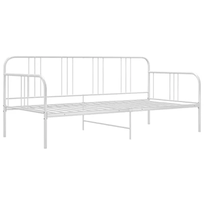 Abbildung von vidaXL Schlafsofa Bettgestell Tagesbett Metallbett Bettsofa Einzelbett Bett Gästebett Sofabett Sofa Couch Jugendbett Weiß Metall 90x200cm