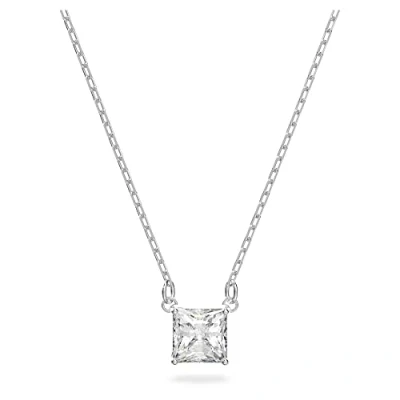 Abbildung von Swarovski Attract Halskette, Quadrat, Weiss, Rhodiniert