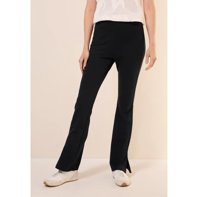 Abbildung von Cecil Bootcut MIT Schlitz Stoffhose, Damen, Größe: Large, Schwarz