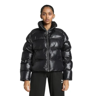 Abbildung von Puma Shiny Puffer Jacket Winterjacke, Damen, Größe: Large, Black