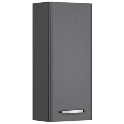 Abbildung von Pelipal Badezimmer Hängeschrank Quickset 327 in Anthrazit Hochglanz, 30 cm breit Bad Wandschrank mit 1 Tür und 2 Einlegeböden