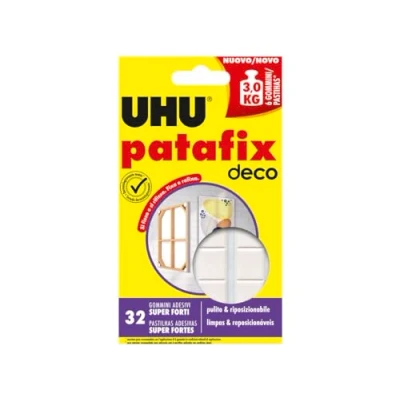 Abbildung von Uhu Patafix Deco, 32 Stück Super starke Klebepads, weiß