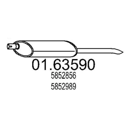 Abbildung von MTS 01.63590 Endschalldämpfer 1020 OPEL: Astra F Limousine, Kadett E Limousine