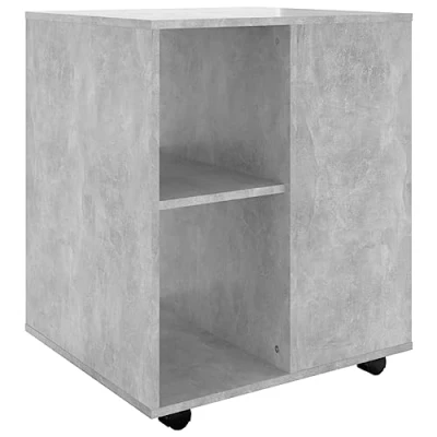 Abbildung von vidaXL Rollschrank mit Fächern Rollcontainer Büroschrank Aktenschrank Bürocontainer Schrank Büro Druckerschrank Betongrau 60x53x72cm Holzwerkstoff
