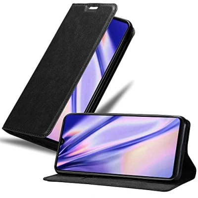 Abbildung von Cadorabo Hülle kompatibel mit Huawei P30 PRO aus Premium Kunst Leder Flip Klappbare Stoßfeste Magnetische [Standfunktion] [Kartenfächern] Cover für Tasche in Schwarz