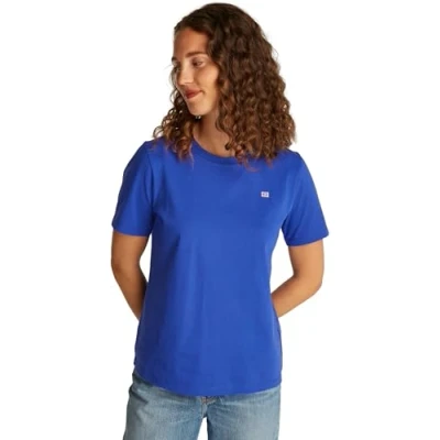 Abbildung von Tommy Hilfiger Contrast FLAG TEE Tshirt basic, Damen, Größe: XS, Noble blue